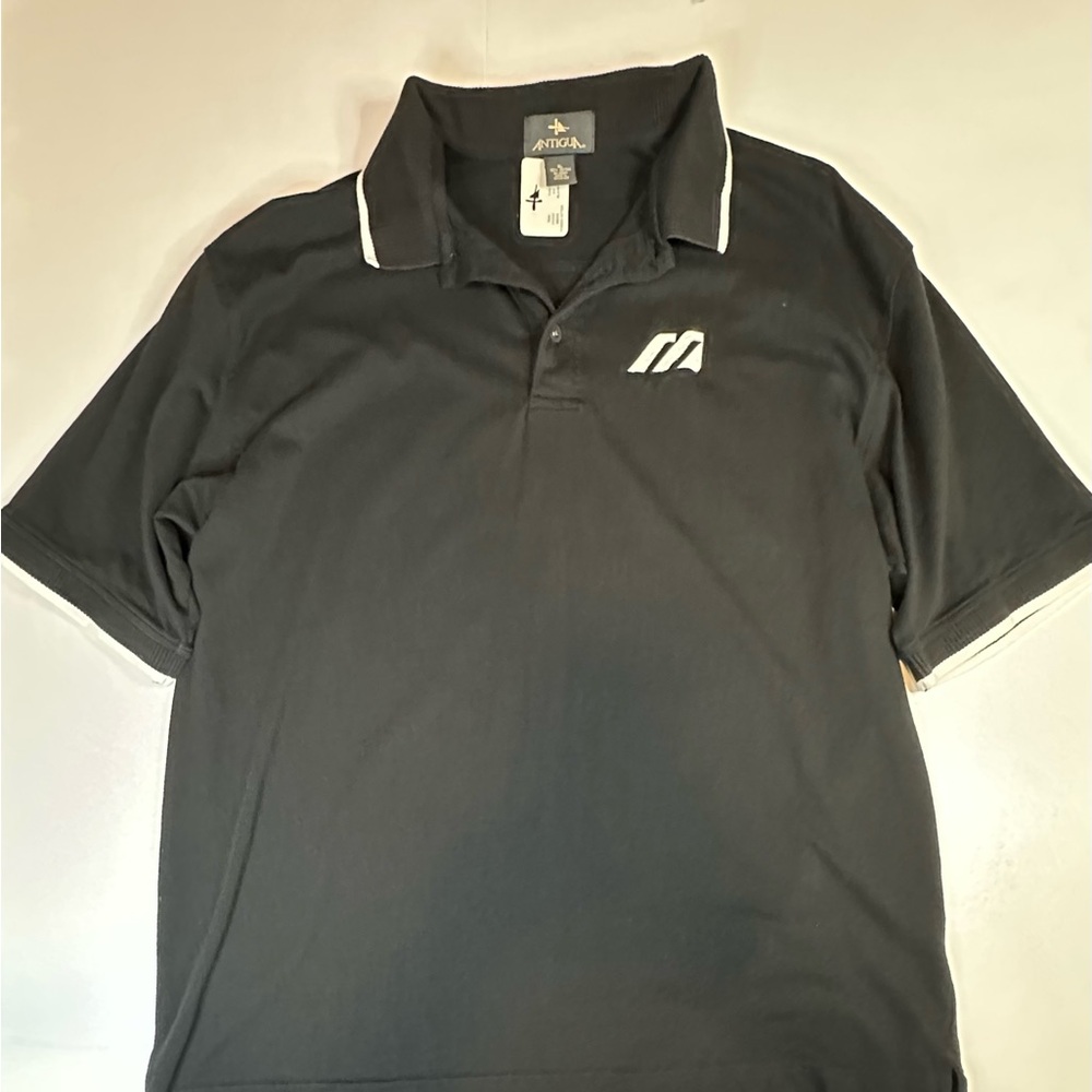 Mizuno Antigua Shirt Mens‎ Power Hitter XL Black Short Sleeve Golf Performance